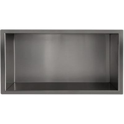 Wiesbaden Demis Inbouwnis Gunmetal - 30x60x7cm RVS Wandopslag