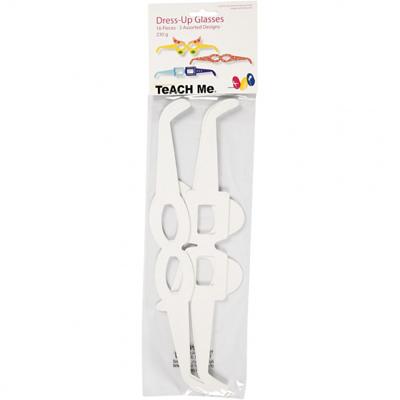 Creativ Company Brillen, h: 4,5-10 cm, l: 32 cm, 230 gr, wit, 16 stuk/ 1 doos