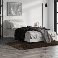 Bedframe bewerkt hout betongrijs 90x200 cm - thumbnail