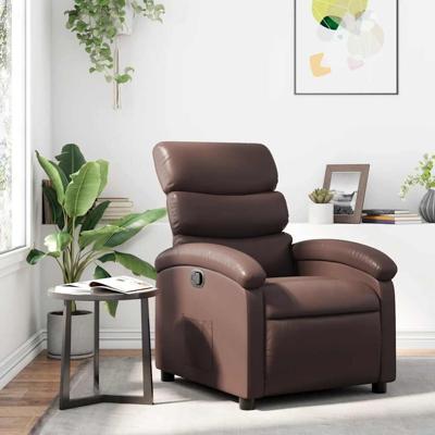 Fauteuil verstelbaar kunstleer bruin