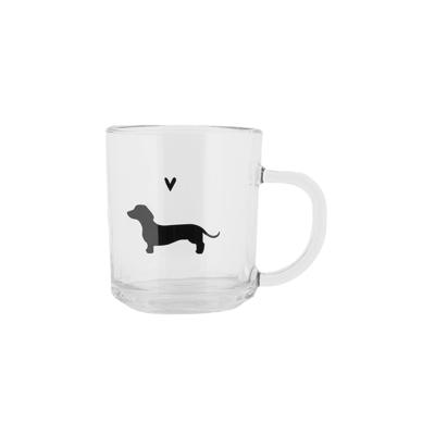 Clayre & Eef Theeglas teckel 200ml