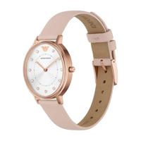 Emporio Armani AR2510 Horloge Kappa staal-leder rosekleurig-nude 32 mm - thumbnail