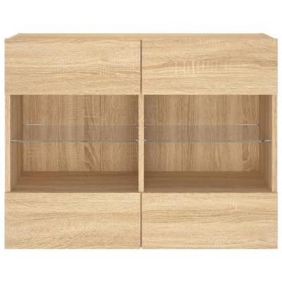 Tv-wandmeubel met LED-verlichting 78,5x30x60,5 cm sonoma eiken