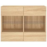 Tv-wandmeubel met LED-verlichting 78,5x30x60,5 cm sonoma eiken - thumbnail