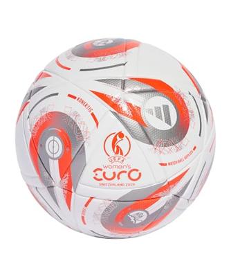 adidas Women&apos;s EURO25 League Final Voetbal Maat 5 Wit Zilver Oranje