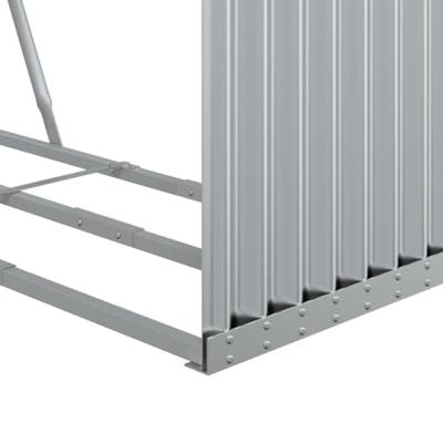 VidaXL Haardhoutopslag 120x45x140 cm gegalvaniseerd staal zilverkleur
