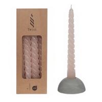 Twisted Candles Set 4 st. White Pink Buitengewoon de Boet - Buitengewoon de boet - thumbnail