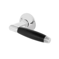 De Oude Deurklink Deurklink Klassiek geveerd glanzend nikkel rond rozet - thumbnail