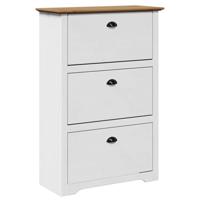 VidaXL Schoenenrek bodo 80x35x118 cm wit en bruin - thumbnail