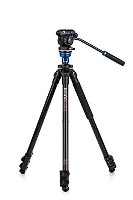 Benro A1573F Serie 1 AL Video Statief & S2PRO Hoofd - Nivellering Kolom, 3 Been Secties, Flip Lock Been Release