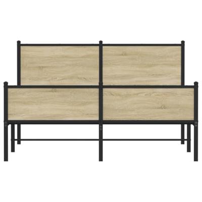 Bedframe zonder matras metaal sonoma eikenkleurig 150x200 cm