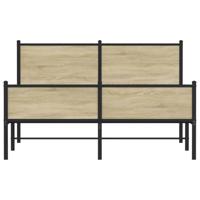 Bedframe zonder matras metaal sonoma eikenkleurig 150x200 cm - thumbnail