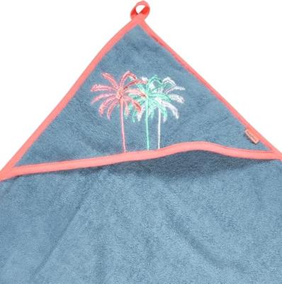 Playshoes badcape Palmbomen jeansblauw-75 x 75 cm