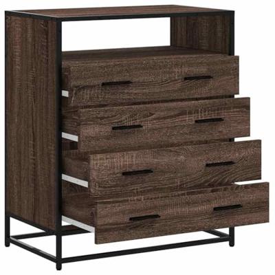 Ladekast 70x41x83,5 cm bewerkt hout bruin eikenkleur