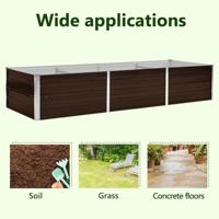 Plantenbak verhoogd 240x80x45 cm gegalvaniseerd staal bruin - thumbnail