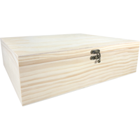 Wijnkist | 3 flessen | scharnierdeksel | 340x285x95mm | hout | naturel | 8 stuks - thumbnail