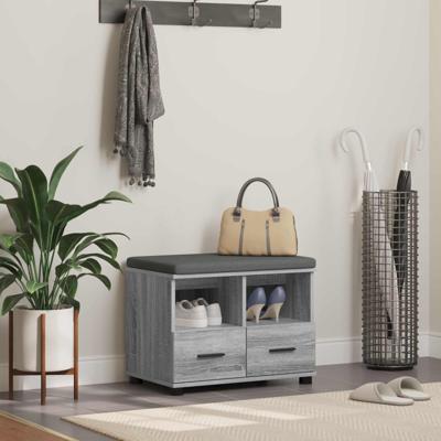 Halbank met kussen met lade Grijs Sonoma 60 x 38 x 46 cm Halbank met kussen met lade Grijs Sonoma 60 x 38 x 46 cm