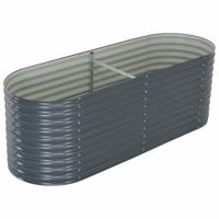 VidaXL Plantenbak verhoogd 240x80x81 cm gegalvaniseerd staal grijs - thumbnail