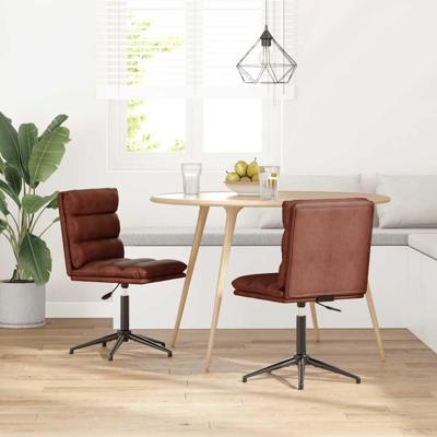Eetkamerstoelen 2 st kunstleer glanzend bruin