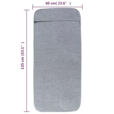 VidaXL Strandhanddoeken 2 st 400 g/m² 60x135 cm stof grijs - thumbnail