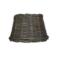 Lampenkap rond schuin | taps | rotan | rieten lampenkap voor tafellamp | lampenkap met E27 fitting | Ø20cm H13cm | bruin - thumbnail