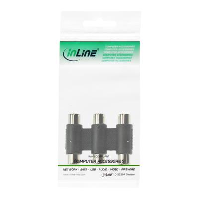 InLine audio/videoadapter, 3x cinch-bus naar 3x cinch-bus