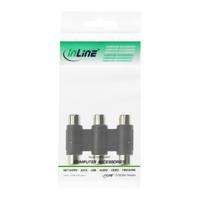InLine audio/videoadapter, 3x cinch-bus naar 3x cinch-bus - thumbnail