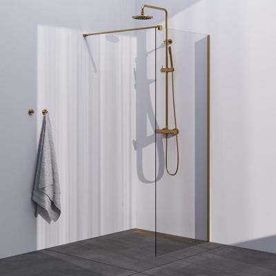 BRAUER Season inloopdouche model C helder glas 90x200 incl. glascoating goud geborsteld
