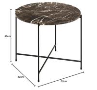 Bendt Bijzettafel 'Carolien' Bruin Marmer, Ø52cm - thumbnail