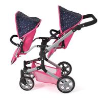 Tweeling Poppenwagen Linus Duo - Confetti Pink - thumbnail