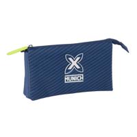 Pennenetui met 3 vakken Munich Blue indigo Blauw 22 x 12 x 3 cm - thumbnail