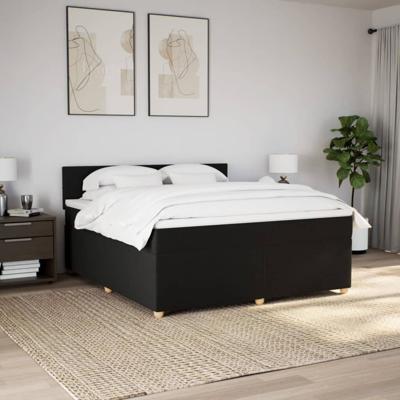 Boxspring met matras stof zwart 180x200 cm