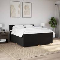Boxspring met matras stof zwart 180x200 cm - thumbnail