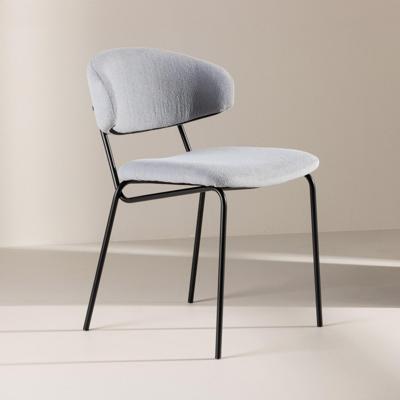 Nohr Eetkamerstoel 'Jannet' Bouclé, kleur Lichtblauw Nohr Eetkamerstoel 'Jannet' Bouclé, kleur Lichtblauw