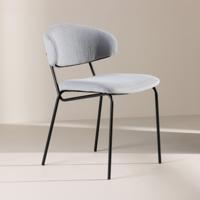 Nohr Eetkamerstoel 'Jannet' Bouclé, kleur Lichtblauw - thumbnail