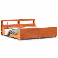 Bedframe zonder matras massief grenenhout wasbruin 180x200 cm - thumbnail