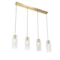 QAZQA Art Deco hanglamp goud met glas 4-lichts - Laura - thumbnail