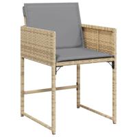 9-delige Tuinset met kussens poly rattan gemengd beige - thumbnail