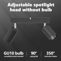 VidaXL Plafondspot met schijnwerpers zwart 26 x 6 x 16 cm metaal - thumbnail
