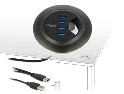 Delock 62868 USB 3.2 Gen 1-hub 4 poorten Zwart