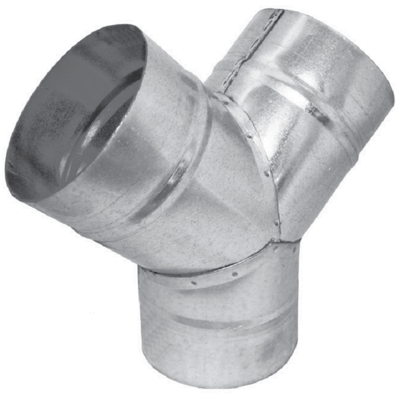 Y-stuk (broekstuk) Met Afdichtingsrubber Voor Spirobuis Ø100mm Met 45º Aftakkingen Y-stuk (broekstuk) Met Afdichtingsrubber Voor Spirobuis Ø100mm Met 45º Aftakkingen