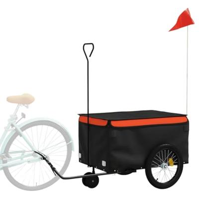 Fietstrailer 30 kg ijzer zwart en oranje