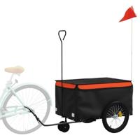 Fietstrailer 30 kg ijzer zwart en oranje - thumbnail