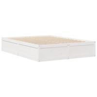 Bedframe zonder matras massief grenenhout wit 150x200 cm - thumbnail