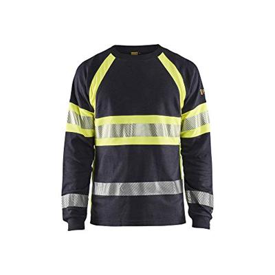 Blåkläder Vlamvertragend T-Shirt lange mouwen 34841761 | Marine/High-Vis Geel | Maat 3XL - 7330509725528