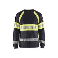 Blåkläder Vlamvertragend T-Shirt lange mouwen 34841761 | Marine/High-Vis Geel | Maat 3XL - 7330509725528 - thumbnail