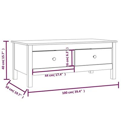 Salontafel 100x50x40 cm massief grenenhout honingbruin