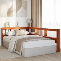 Boekenkast Hoofdeinde L-vormig 120 cm grenenhout wasbruin - thumbnail