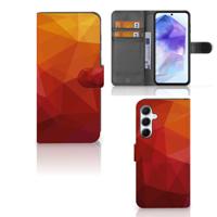 Book Case voor Samsung Galaxy A55 Polygon Red - thumbnail