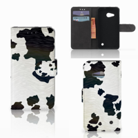 Microsoft Lumia 550 Telefoonhoesje met Pasjes Koeienvlekken - thumbnail